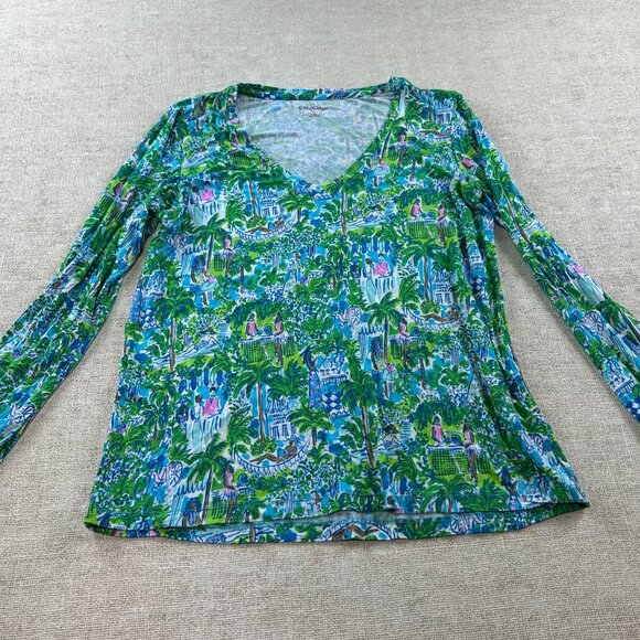 Lilly Pulitzer Women's Medium Long-Sleeved Multicolor Tunic Shirt - Picture 2 of 10